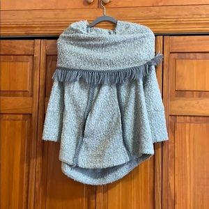 Anthropologie grey sweater with detail